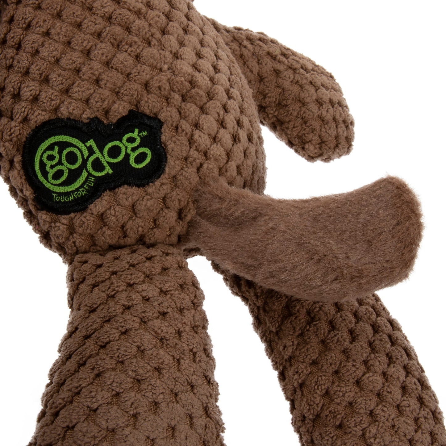 goDog - Checkers Squeaky Plush Dog Toy with Chew Guard Technology