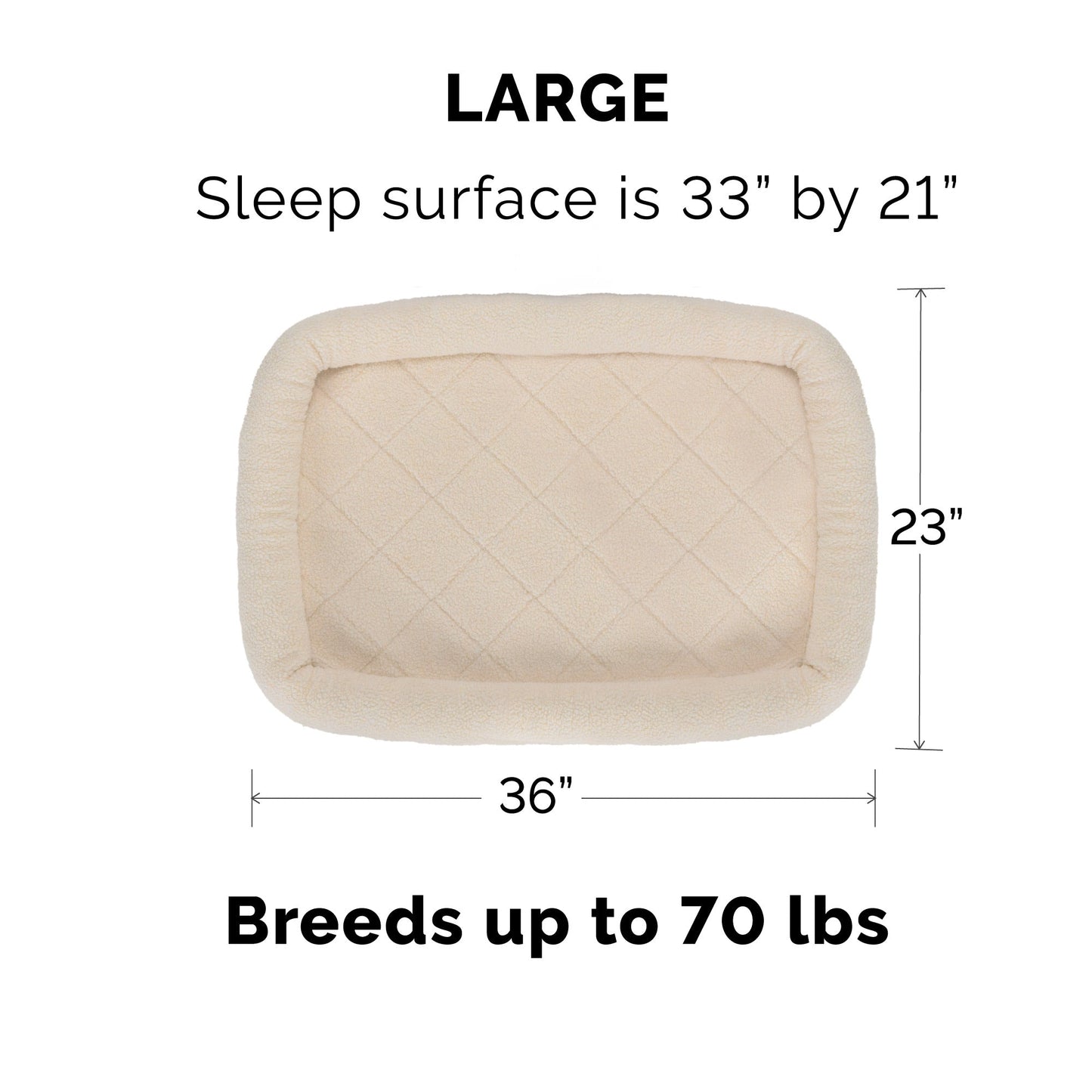 Bolster Bed for Kennels & Crates - Faux Lambswool