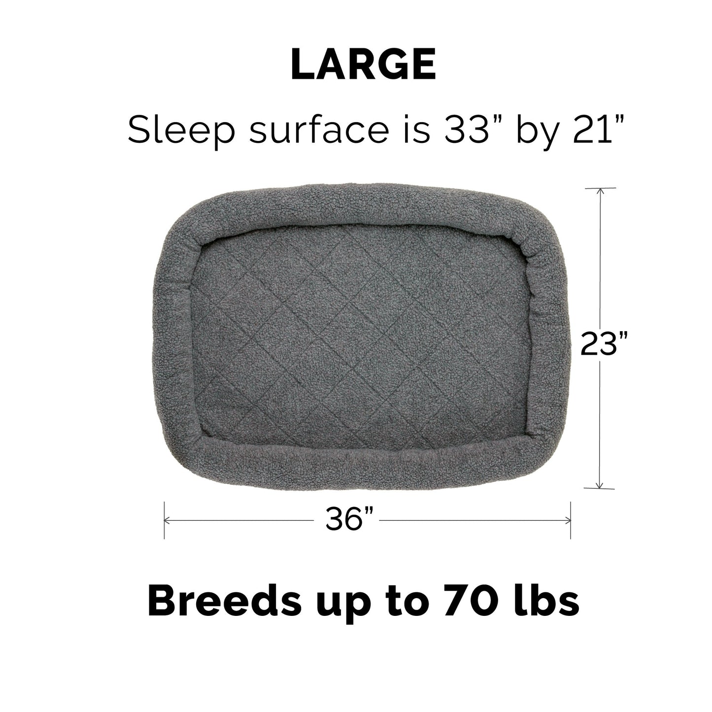 Bolster Bed for Kennels & Crates - Faux Lambswool