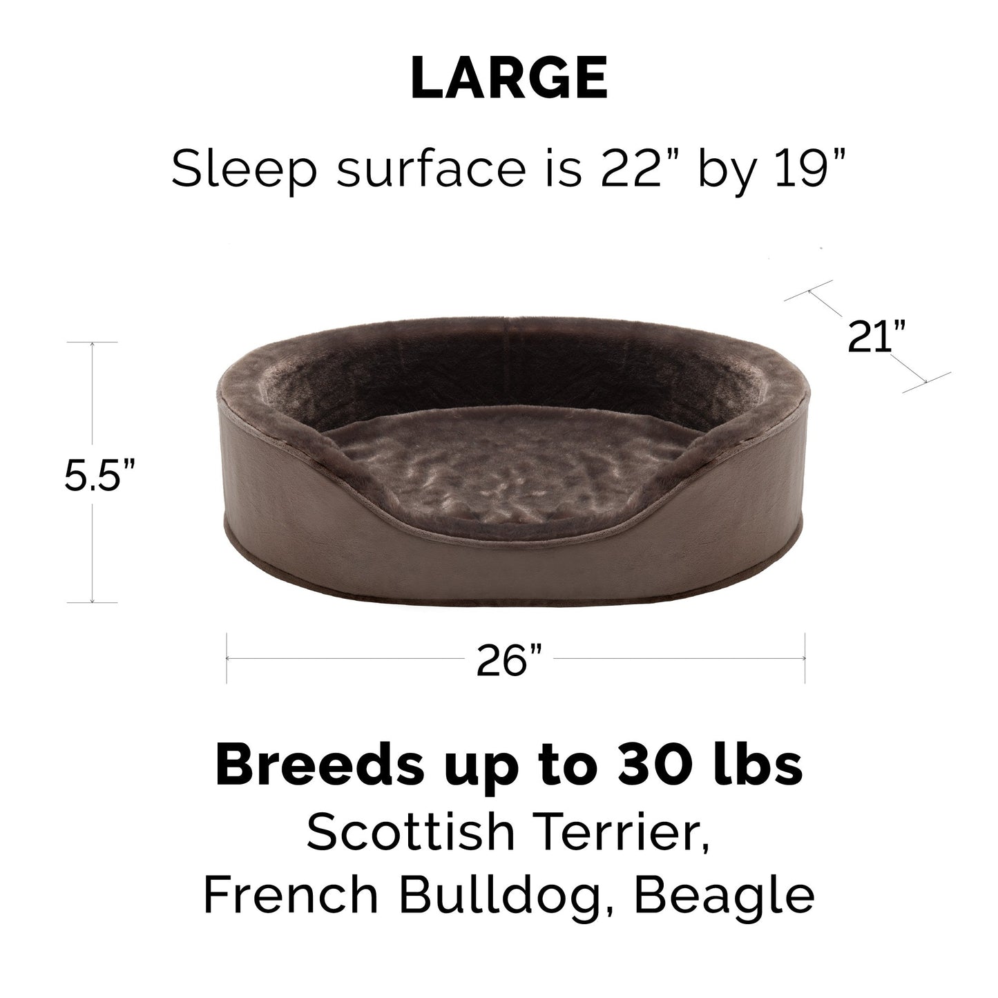 Oval Dog Bed - Plush & Velvet