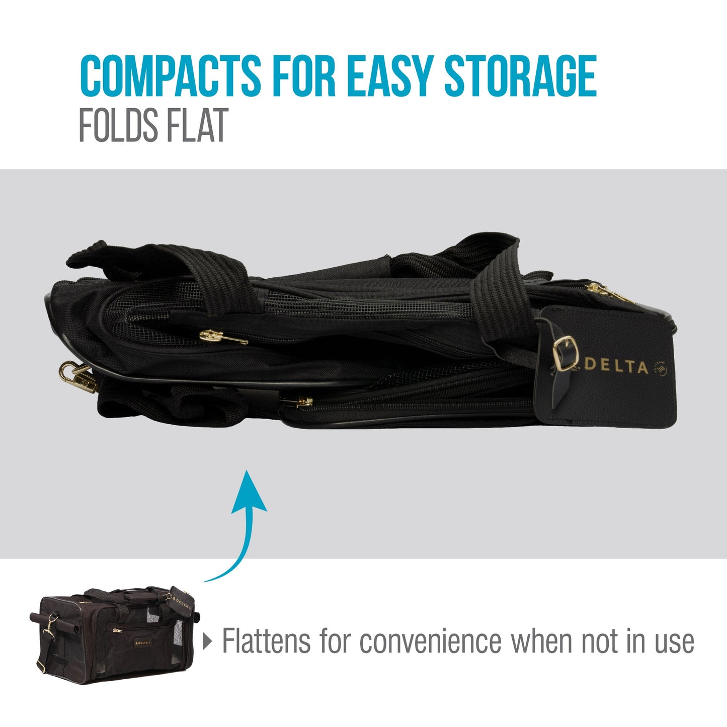 Sherpa - TRAVEL DELTA® AIR LINES® Airline Approved Pet Carrier, Medium, Black