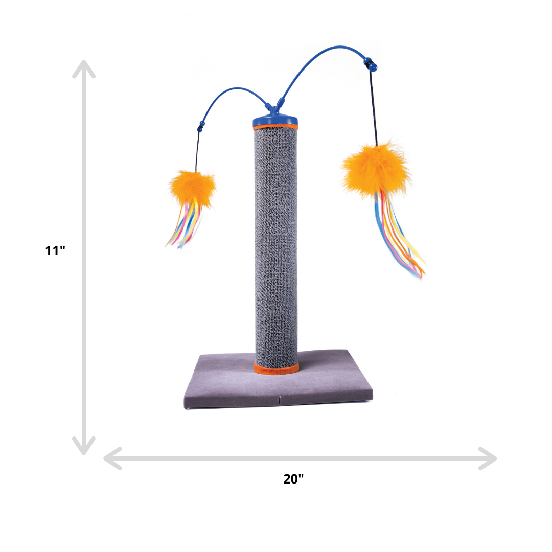 SmartyKat - Scratch 'N Spin Carpet Scratching Post with Spinning Wand Toys for Cats & Kittens