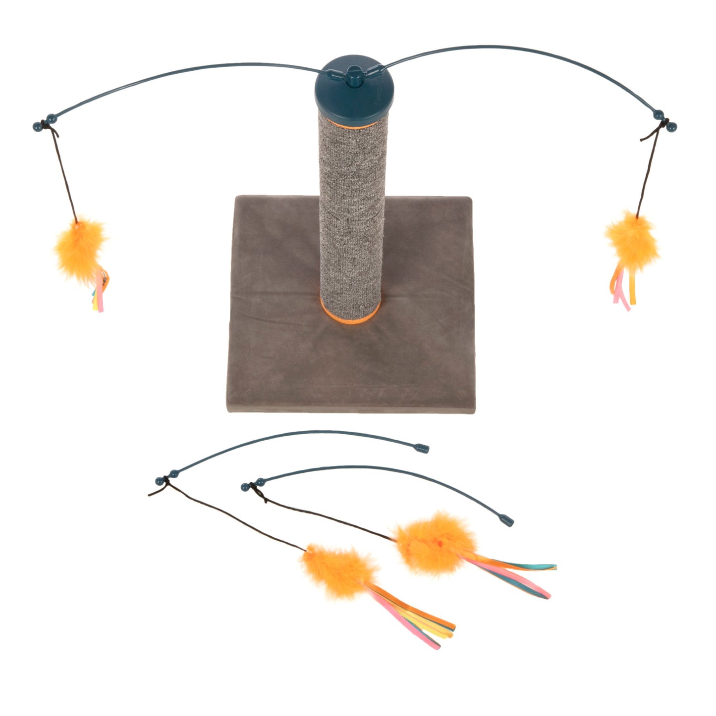 SmartyKat - Scratch 'N Spin Carpet Scratching Post with Spinning Wand Toys for Cats & Kittens
