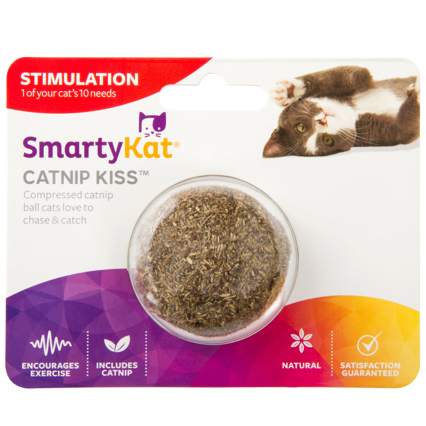SmartyKat Catnip Kiss Compressed Catnip Ball Toys for Cats & Kittens - 5 Pack