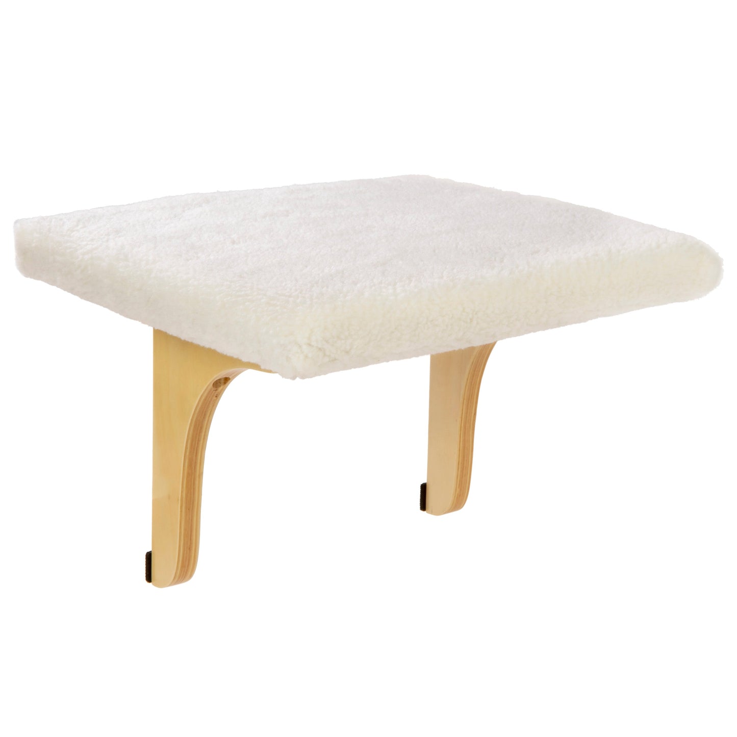 SmartyKat - Paw Perch Wooden Window Cat Perch with Padded Cream Sherpa Cover