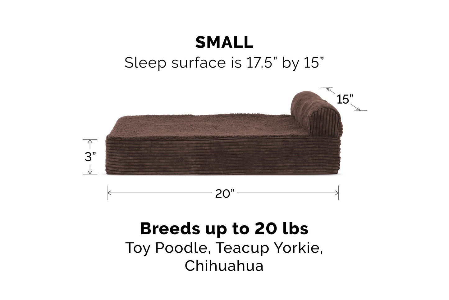 Chaise Lounge Dog Bed - Faux Fleece & Corduroy