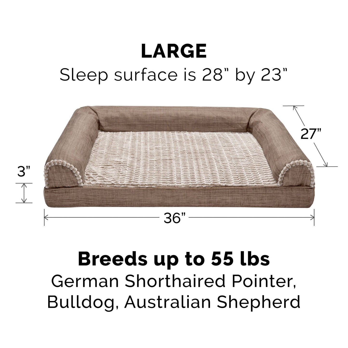 Sofa Dog Bed - Luxe Fur & Performance Linen