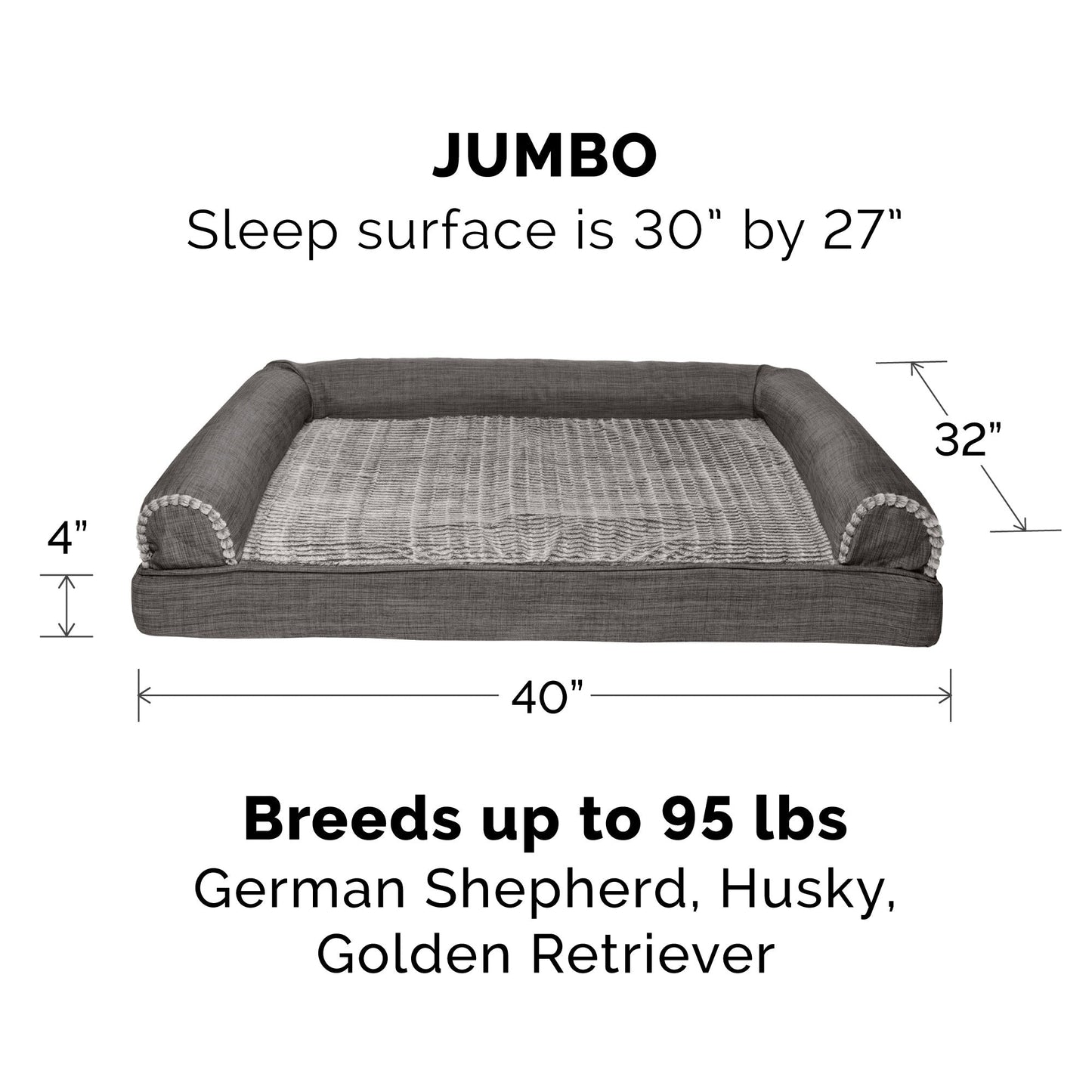 Sofa Dog Bed - Luxe Fur & Performance Linen