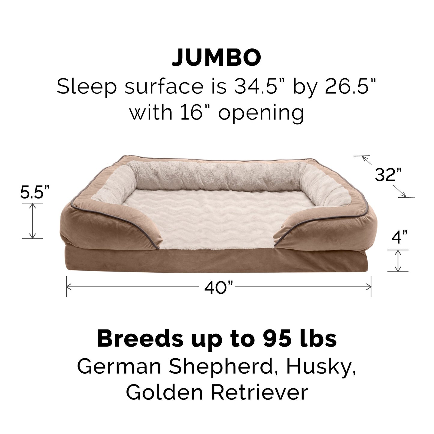 Sofa Dog Bed - Velvet Waves Perfect Comfort