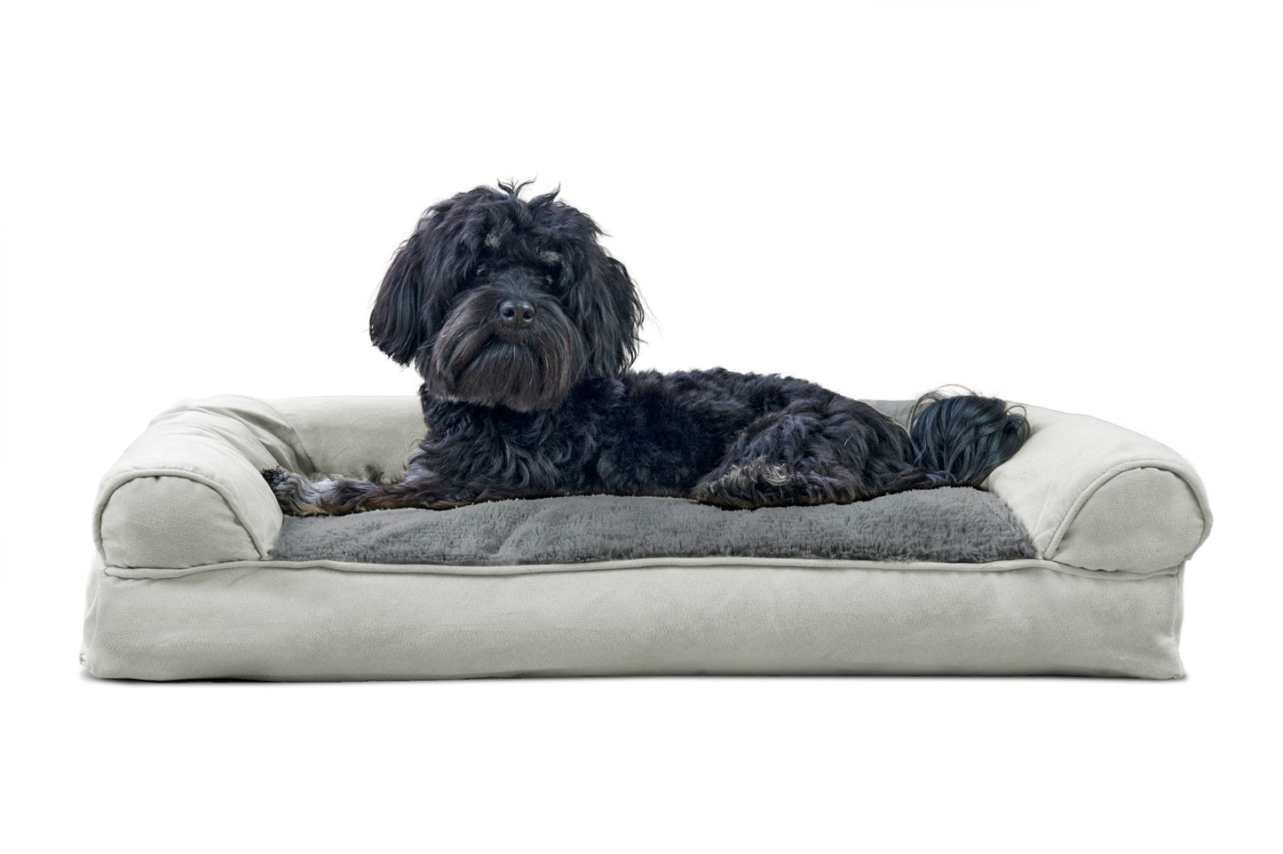 Sofa Dog Bed - Plush & Suede