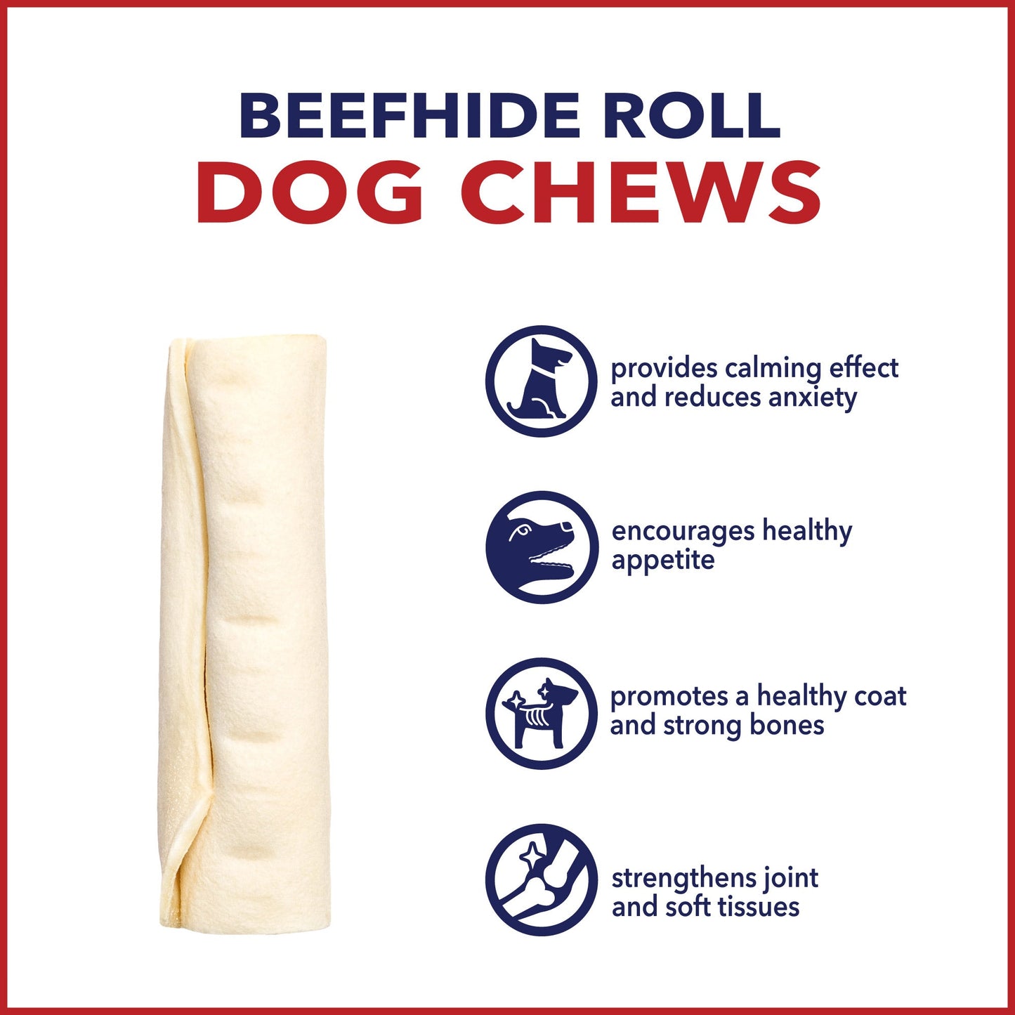 Pet Factory - American Beefhide Rolls Natural Flavor - 4-4.5", 22 Count