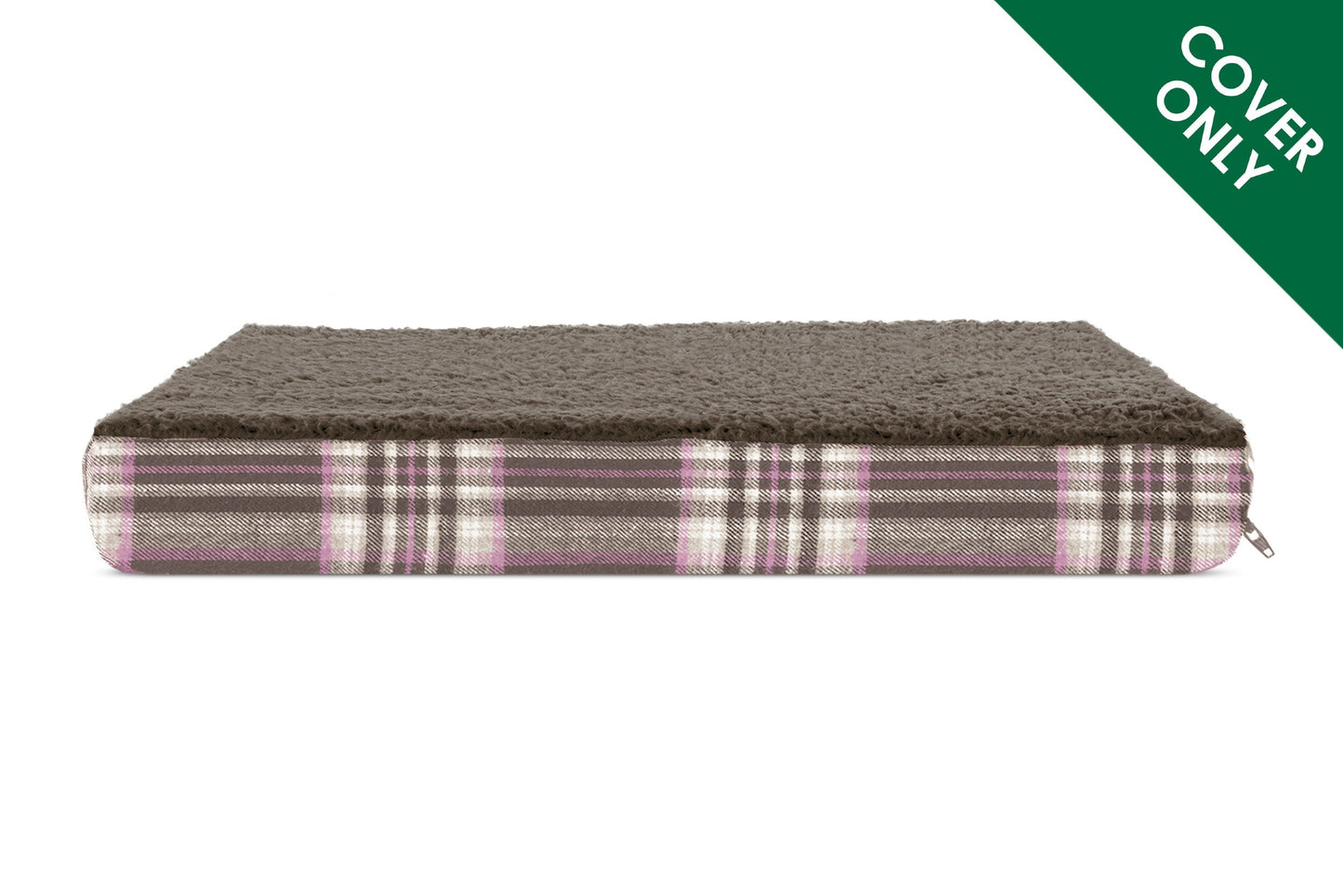 Deluxe Mattress Dog Bed - Faux Sheepskin & Plaid Flannel - Cover