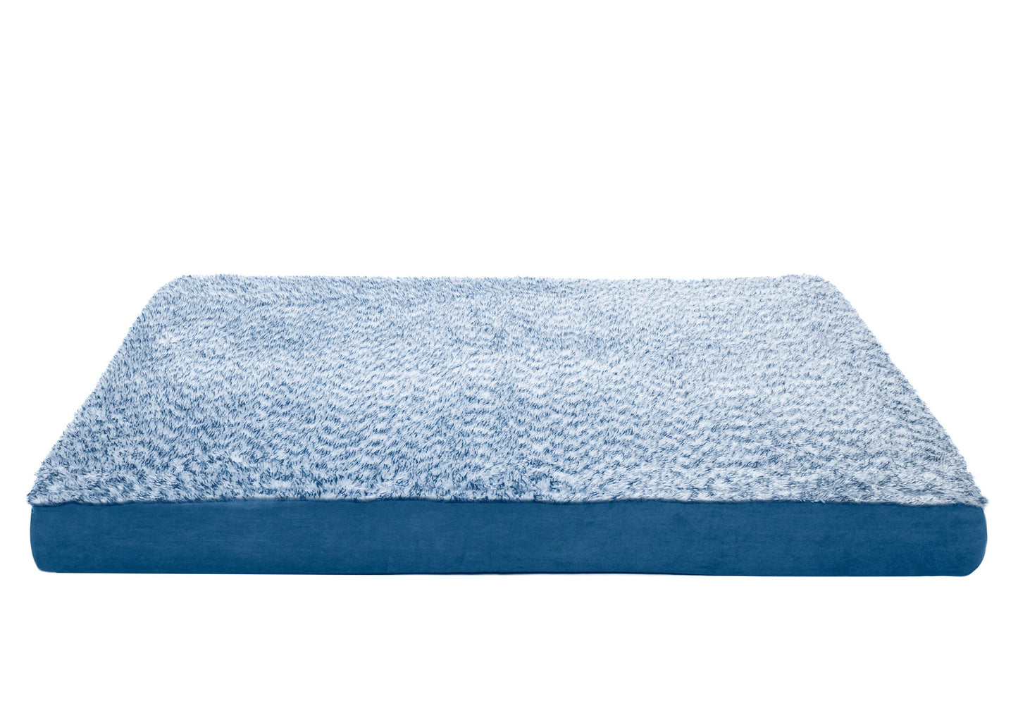 Deluxe Mattress Dog Bed - Two-Tone Faux Fur & Suede