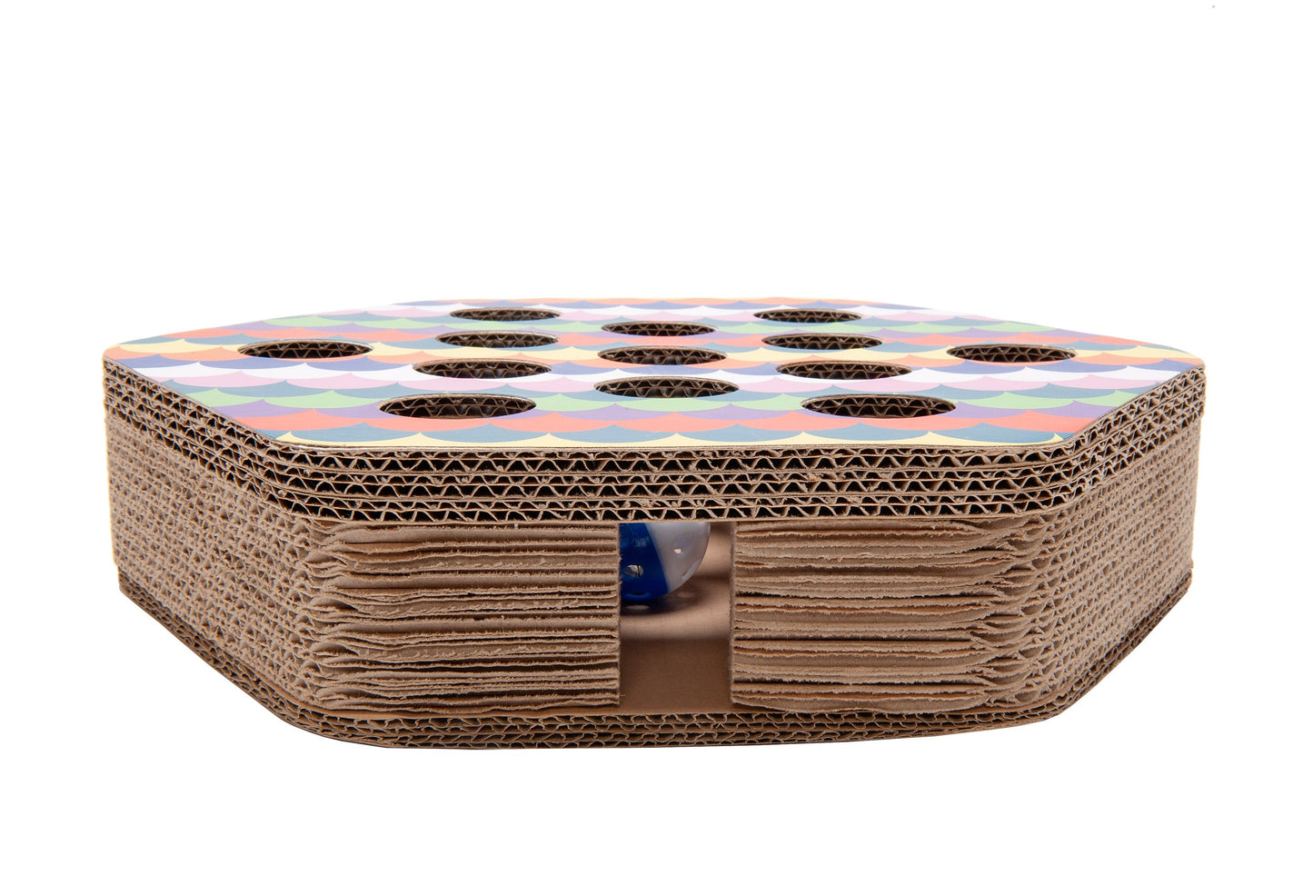 Busy Box Corrugated Cat Scratcher with Catnip