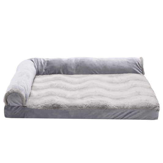 Deluxe Chaise Lounge Dog Bed - Wave Fur & Velvet