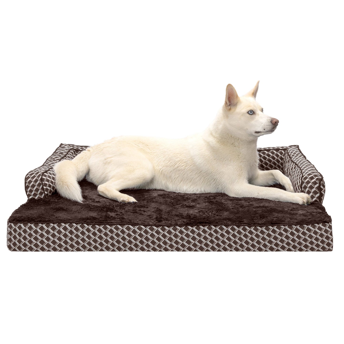 Sofa Dog Bed - Plush & Diamond Decor Comfy Couch