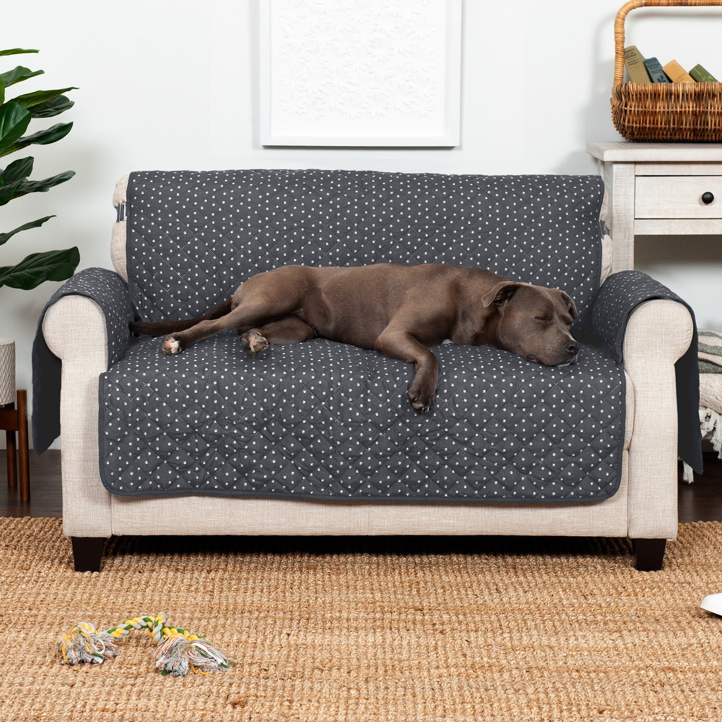 Water-Resistant Paw Print Reversible Furniture Protector