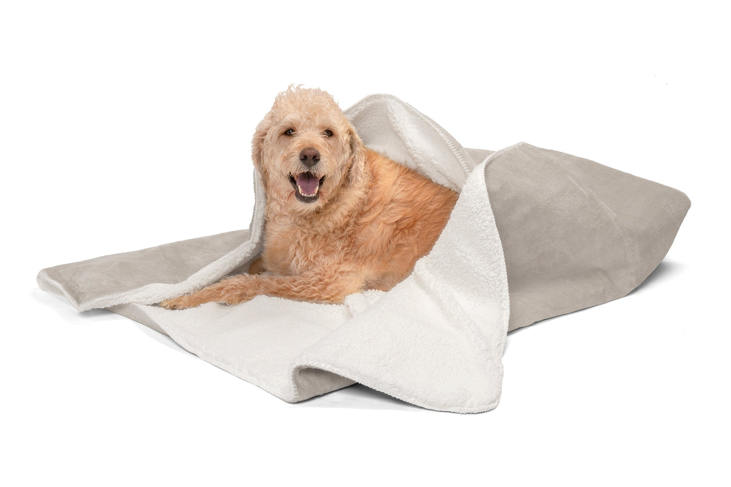 Waterproof Snuggly Warm Faux Lambswool & Terry Pet Throw Blanket