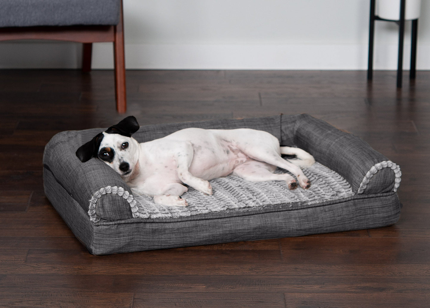 Sofa Dog Bed - Luxe Fur & Performance Linen