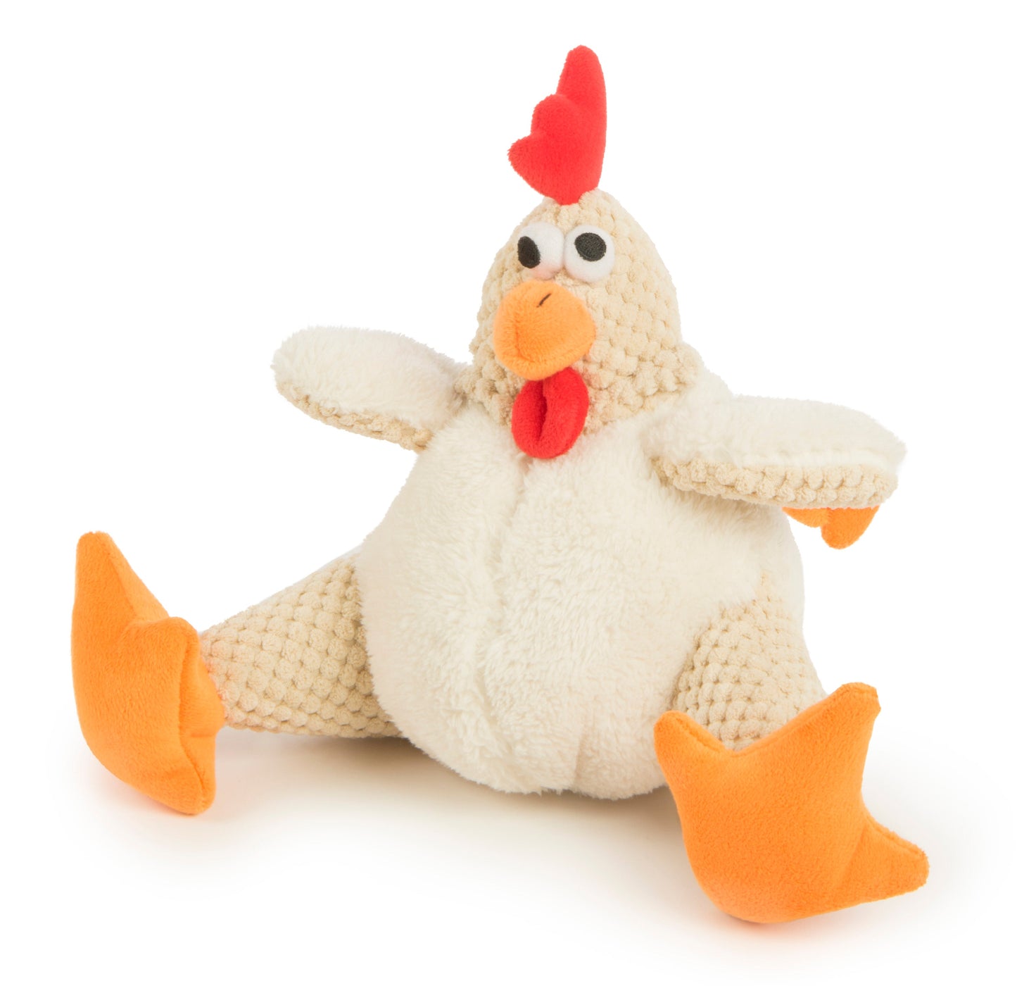 goDog - Checkers Squeaky Plush Dog Toy with Chew Guard Technology