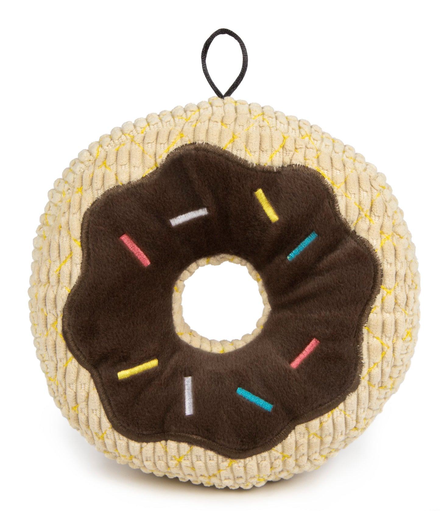 TrustyPup - Tough 'N Fun Chocolate Donut Durable Plush Squeaker Dog Toy