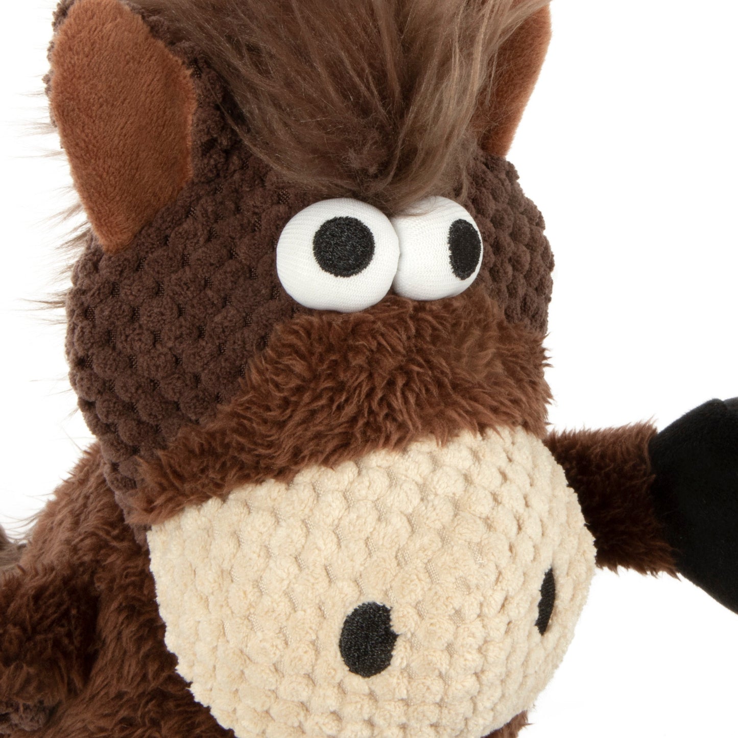 goDog - Checkers Squeaky Plush Dog Toy with Chew Guard Technology