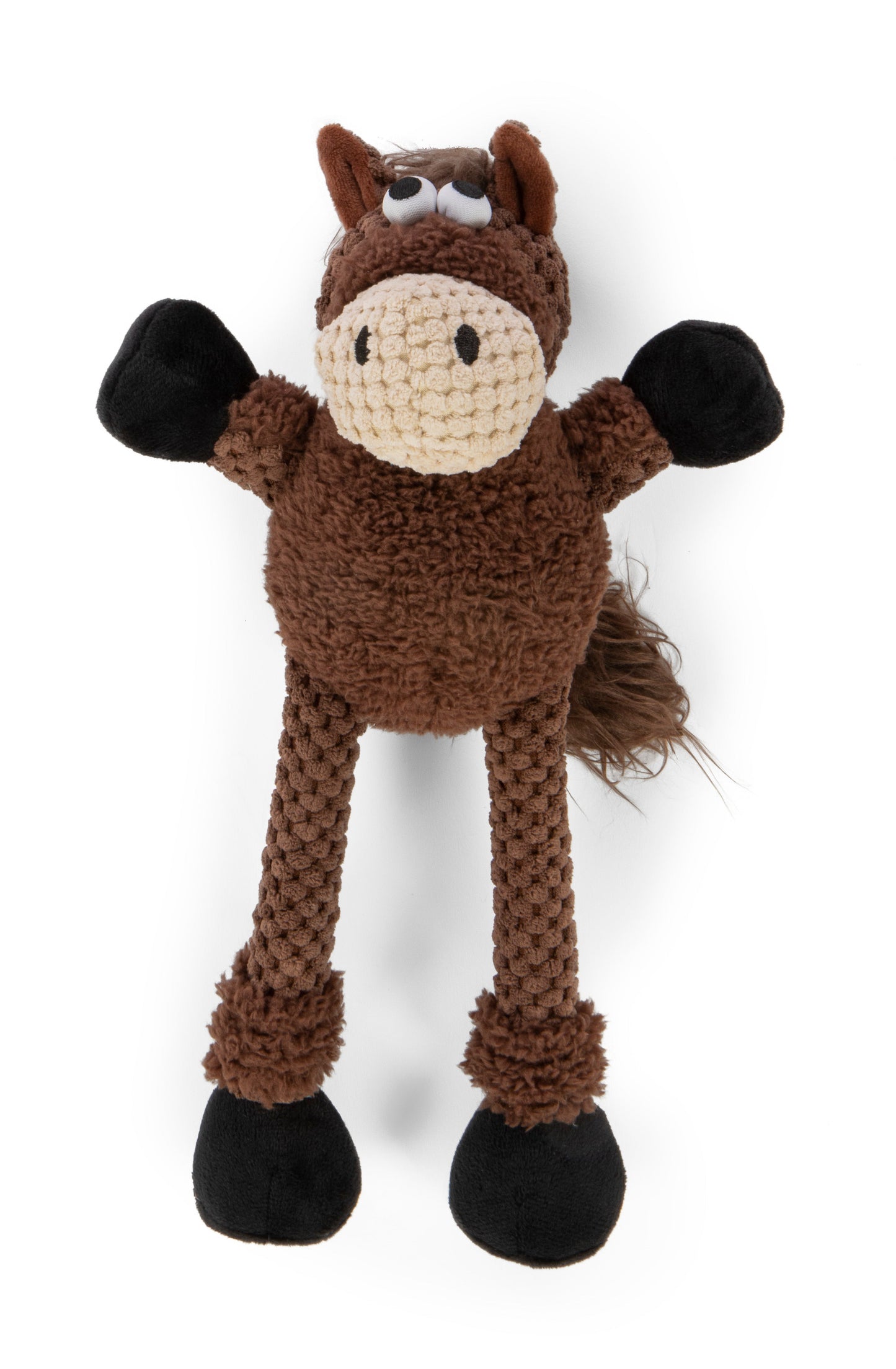 goDog - Checkers Squeaky Plush Dog Toy with Chew Guard Technology