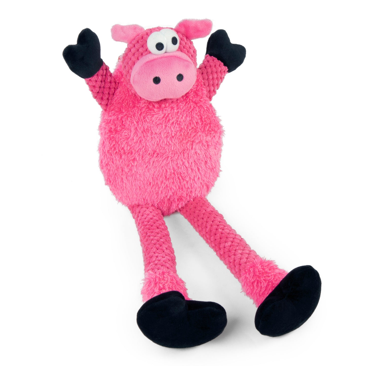goDog - Checkers Squeaky Plush Dog Toy with Chew Guard Technology