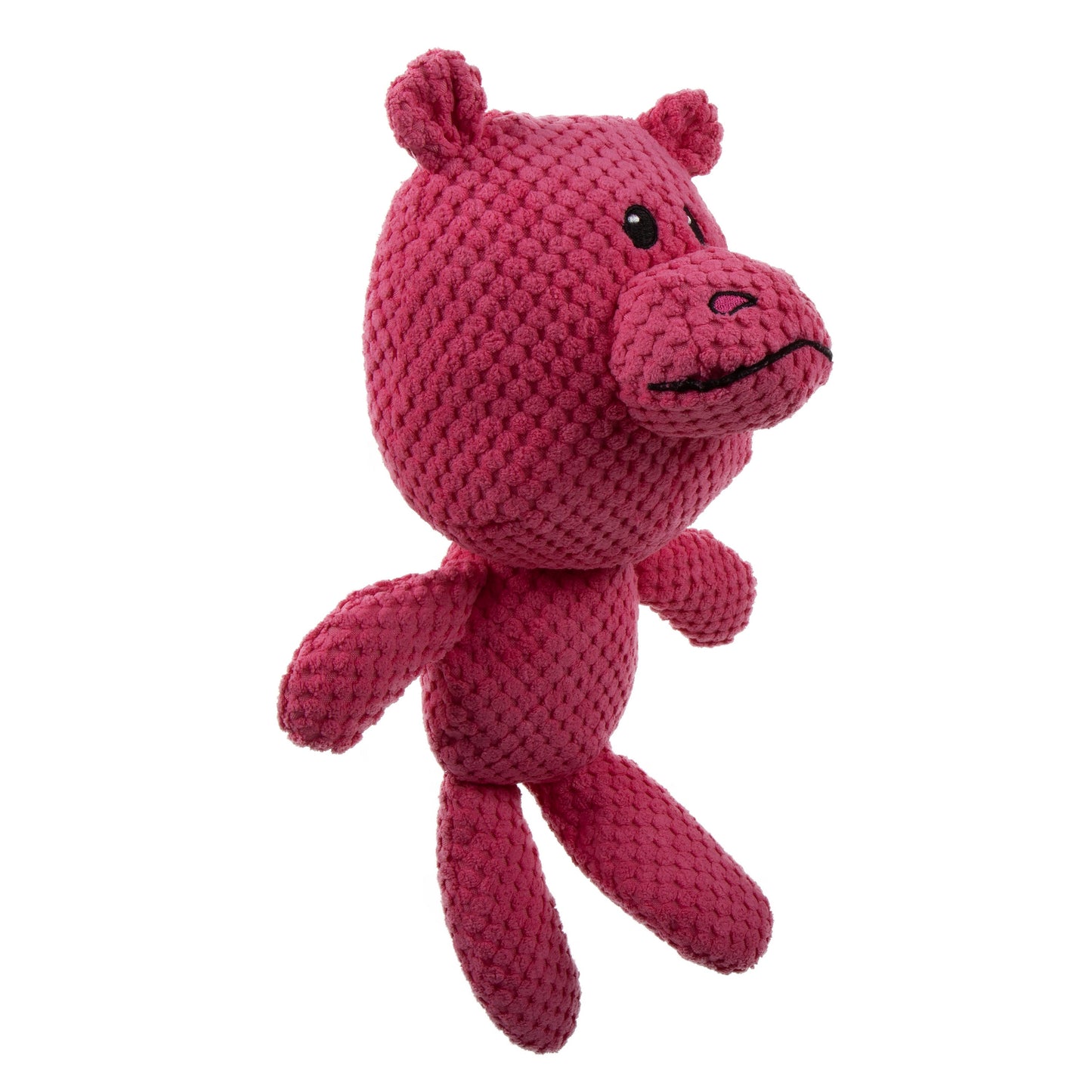 goDog - Checkers Hippo Squeaky Plush Dog Toy with Chew Guard Technology