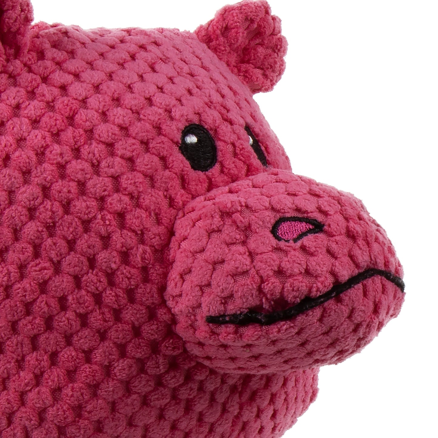 goDog - Checkers Hippo Squeaky Plush Dog Toy with Chew Guard Technology