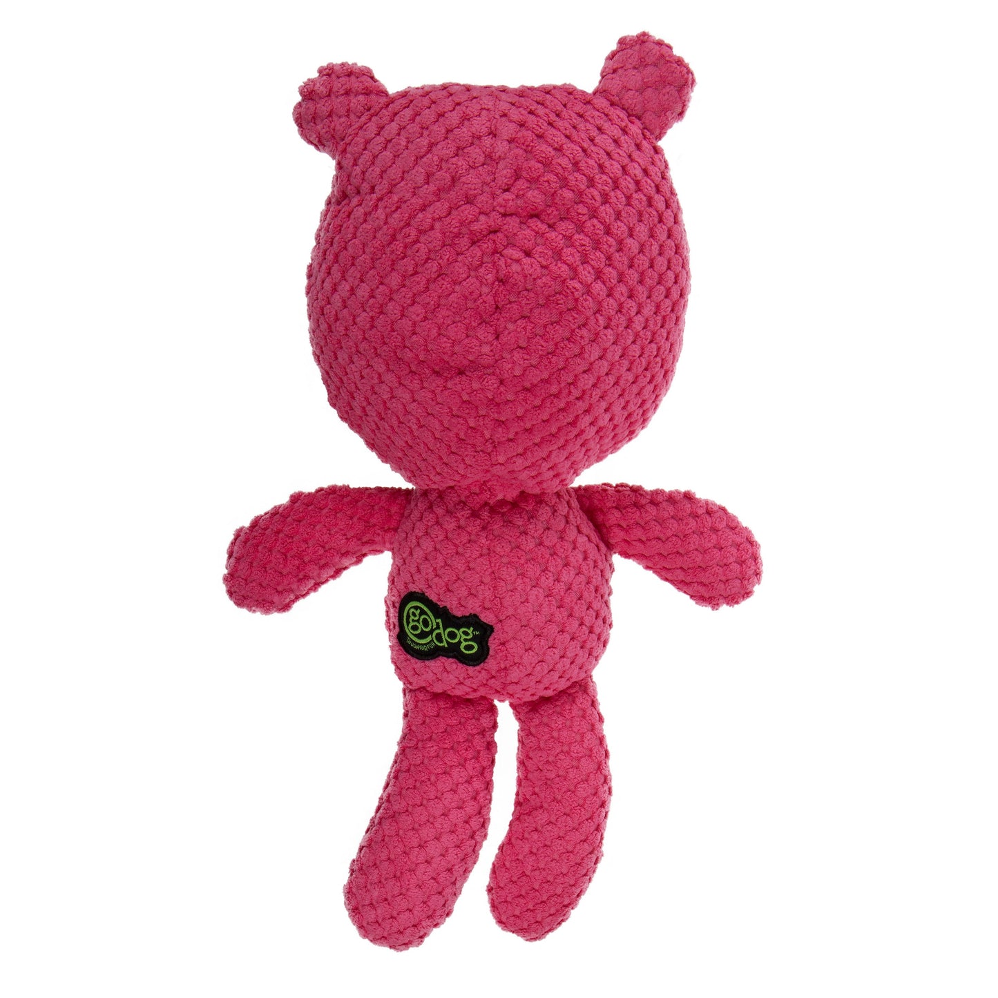 goDog - Checkers Hippo Squeaky Plush Dog Toy with Chew Guard Technology