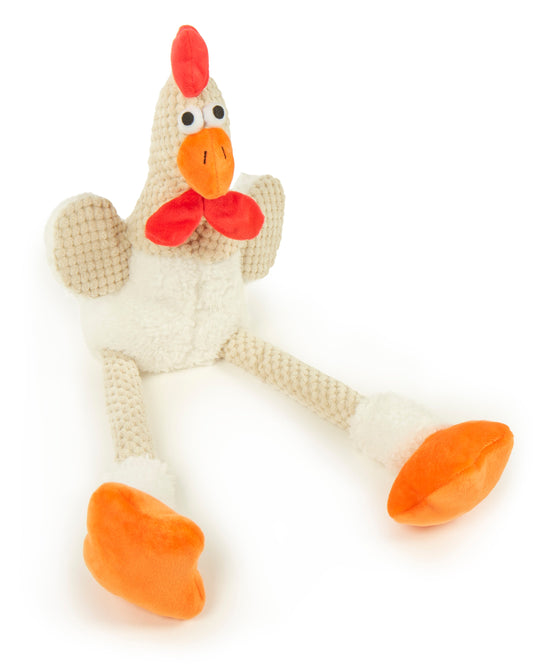 goDog - Checkers Squeaky Plush Dog Toy with Chew Guard Technology