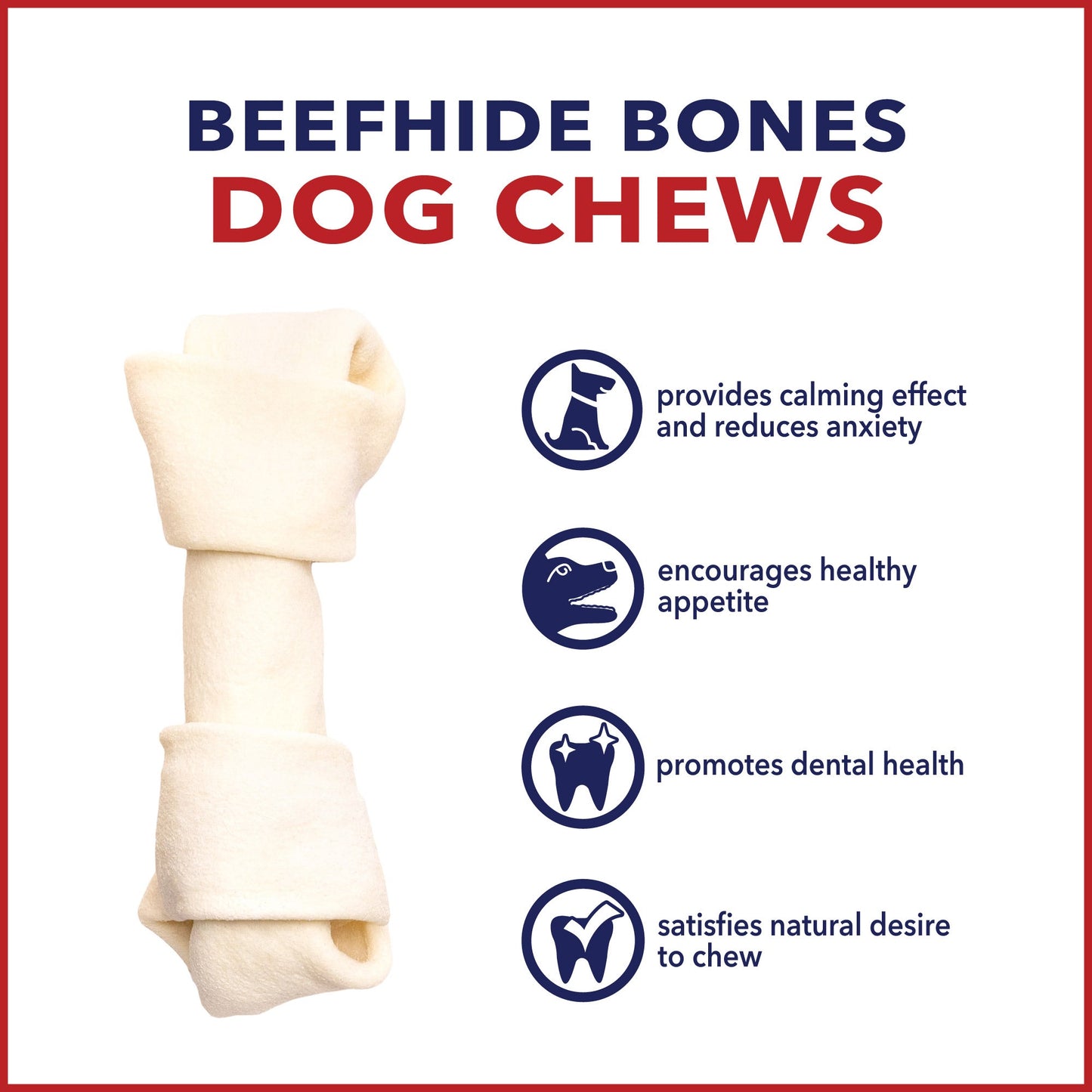 Pet Factory - Made in USA Beefhide Bone 4" Flavored Dog Treats
