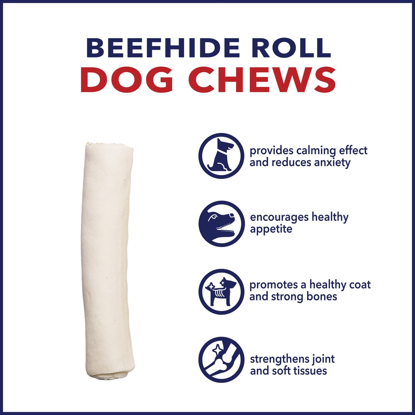 Pet Factory Made in USA Beefhide Rolls - 7-8", Flavored Dog Treat