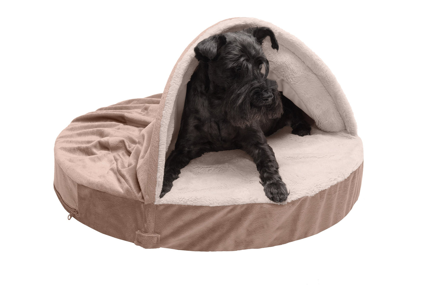 Snuggery Burrow Dog Bed - Wave Fur & Velvet