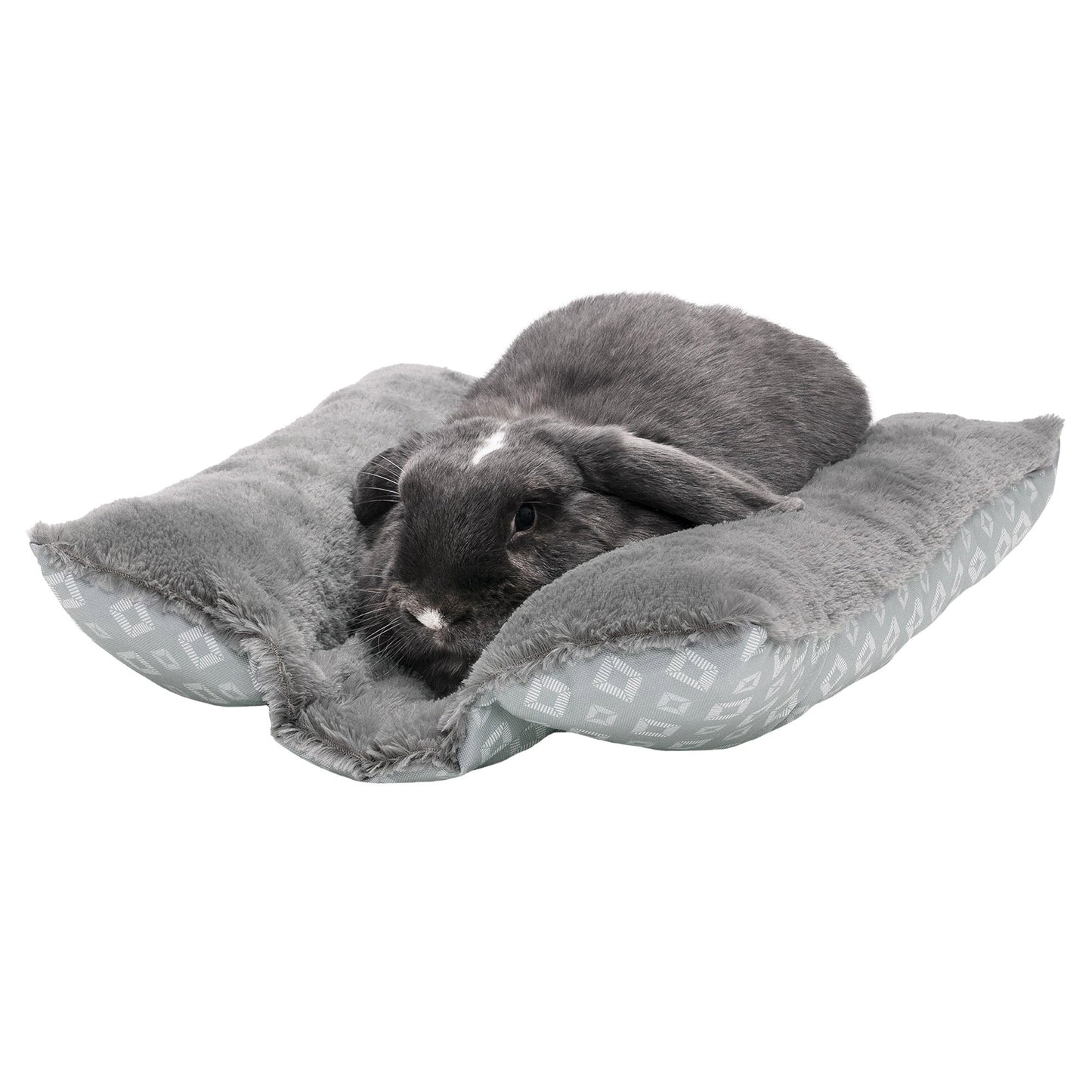Plush Fur and Diamond Print Cuddle Loaf Bed