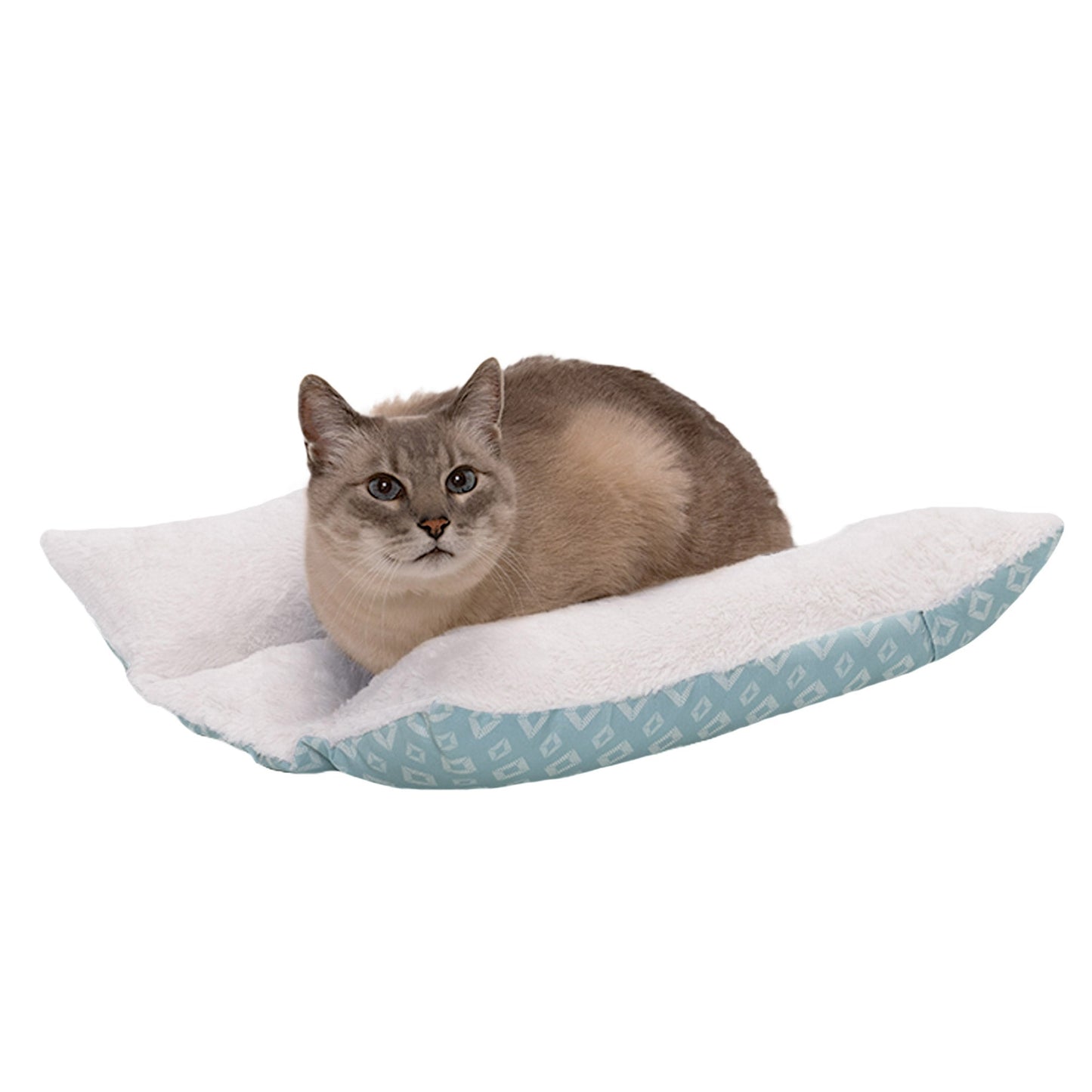 Plush Fur and Diamond Print Cuddle Loaf Bed