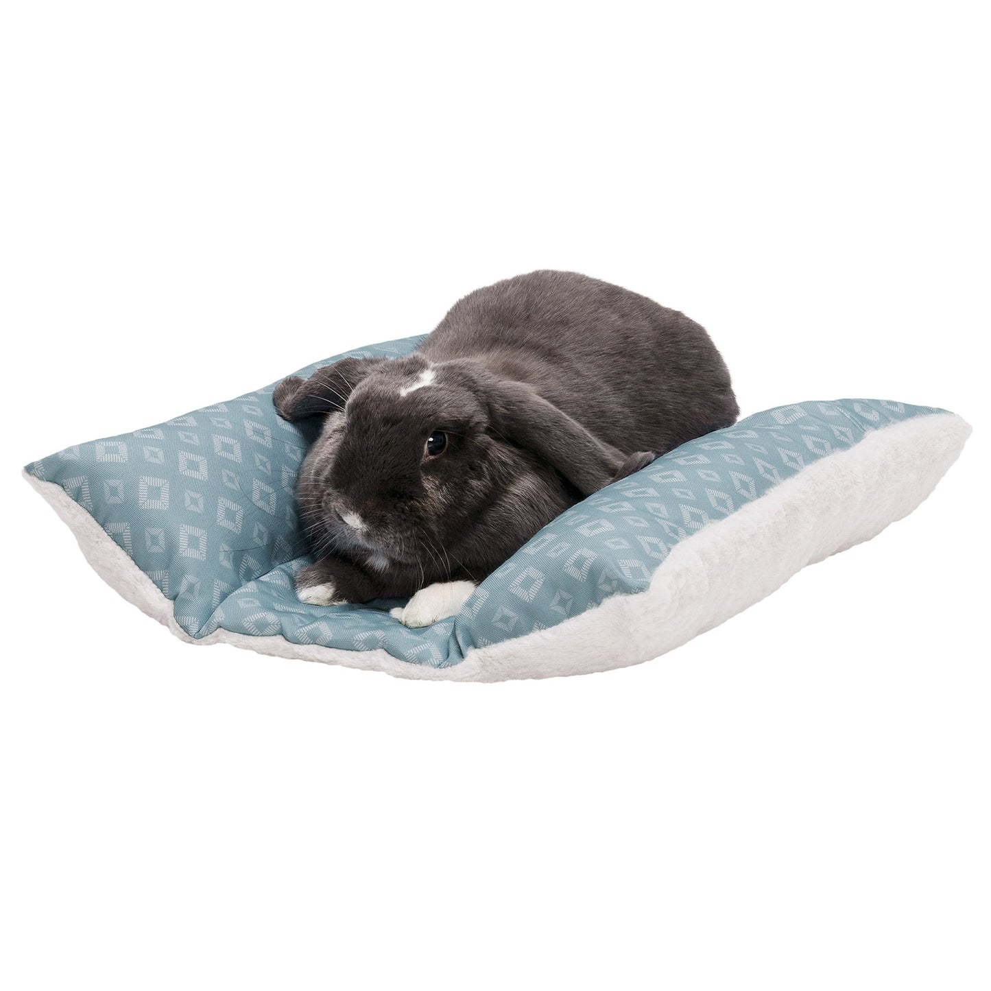 Plush Fur and Diamond Print Cuddle Loaf Bed