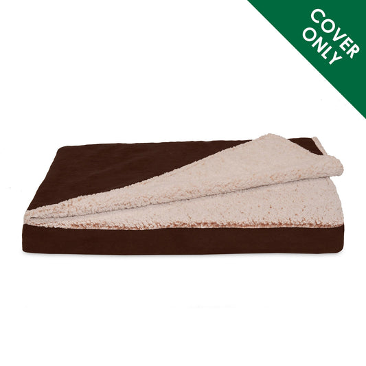 Deluxe Mattress Dog Bed - Berber & Suede Blanket Top - Cover