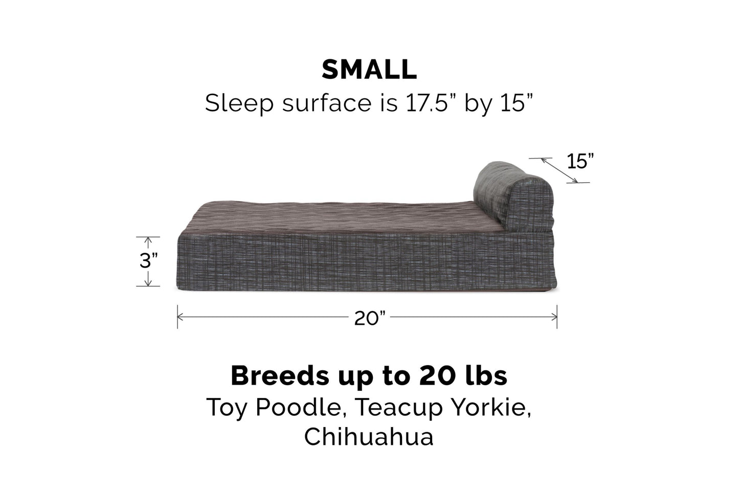 Chaise Lounge Dog Bed - Quilted Fleece and Print Suede