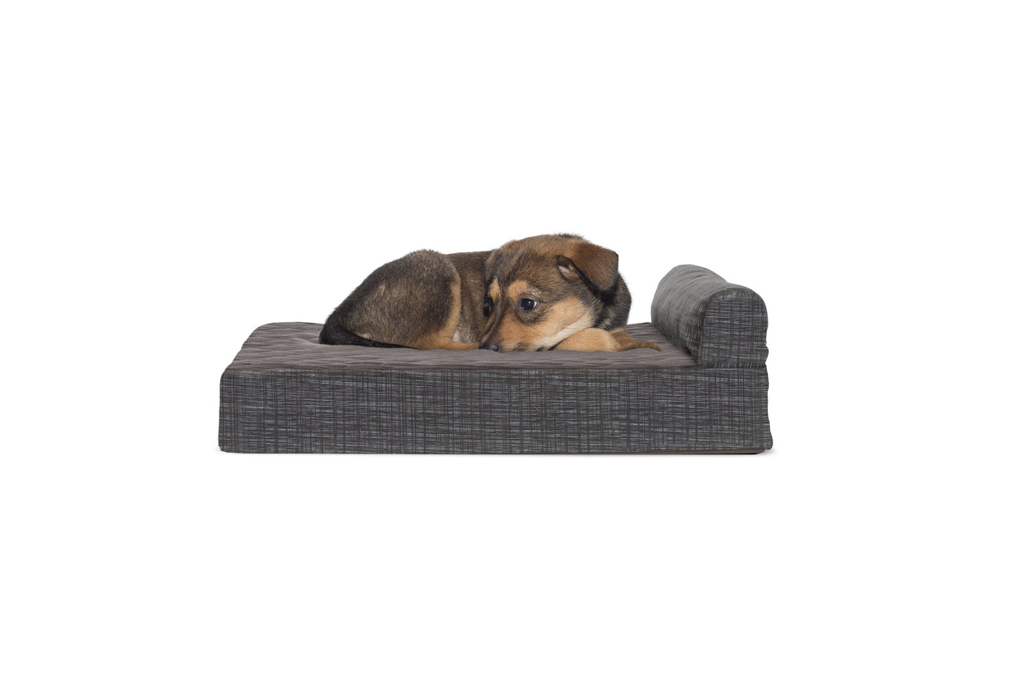 Chaise Lounge Dog Bed - Quilted Fleece and Print Suede
