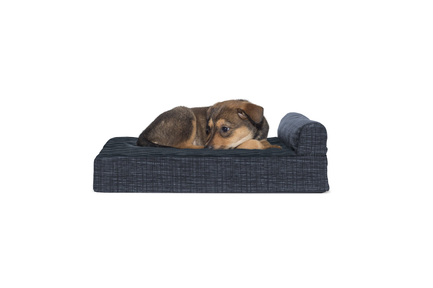 Chaise Lounge Dog Bed - Quilted Fleece and Print Suede