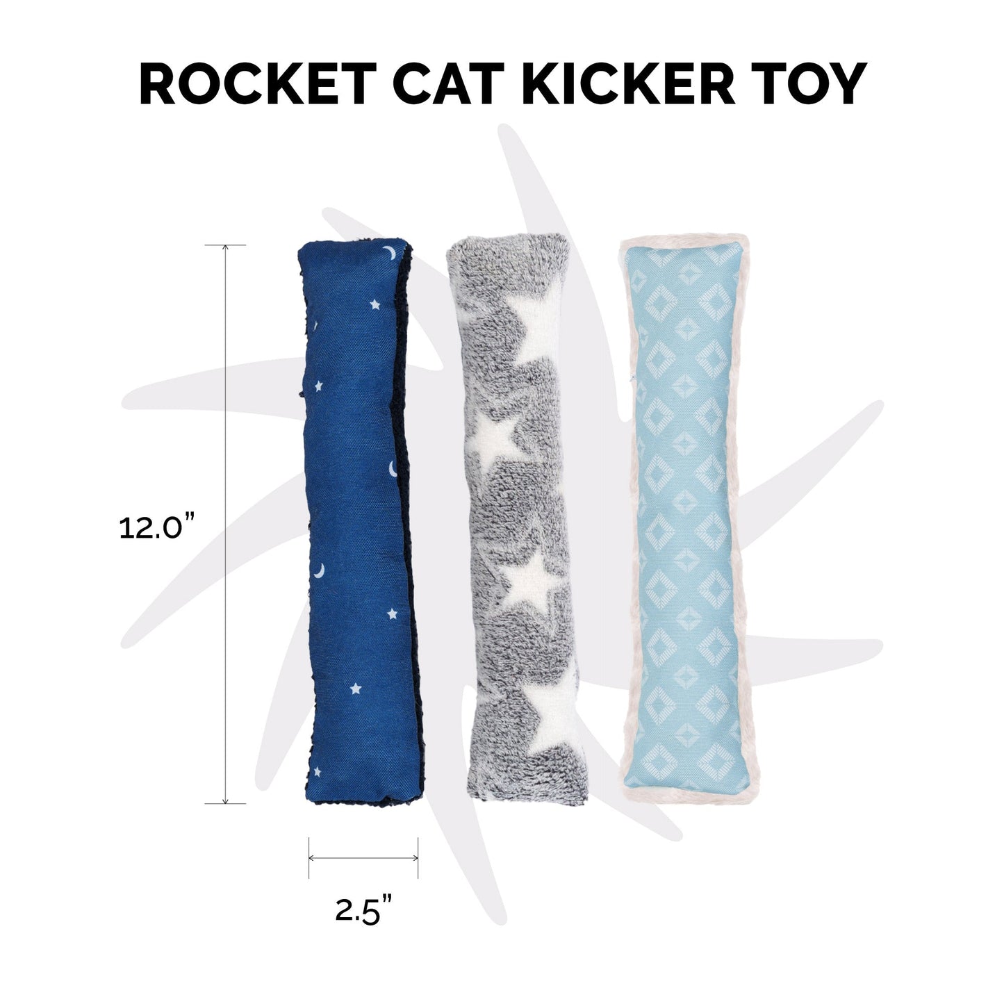 Catnip Kicker Cat Toys 3 pk - Space Print