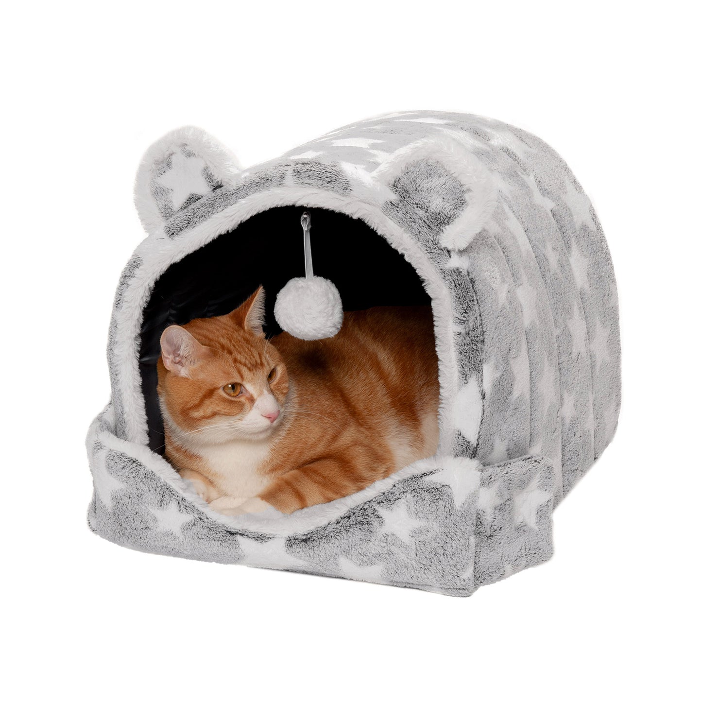 Fleece Cozy Cave for Small Dogs and Cats  (Bear)